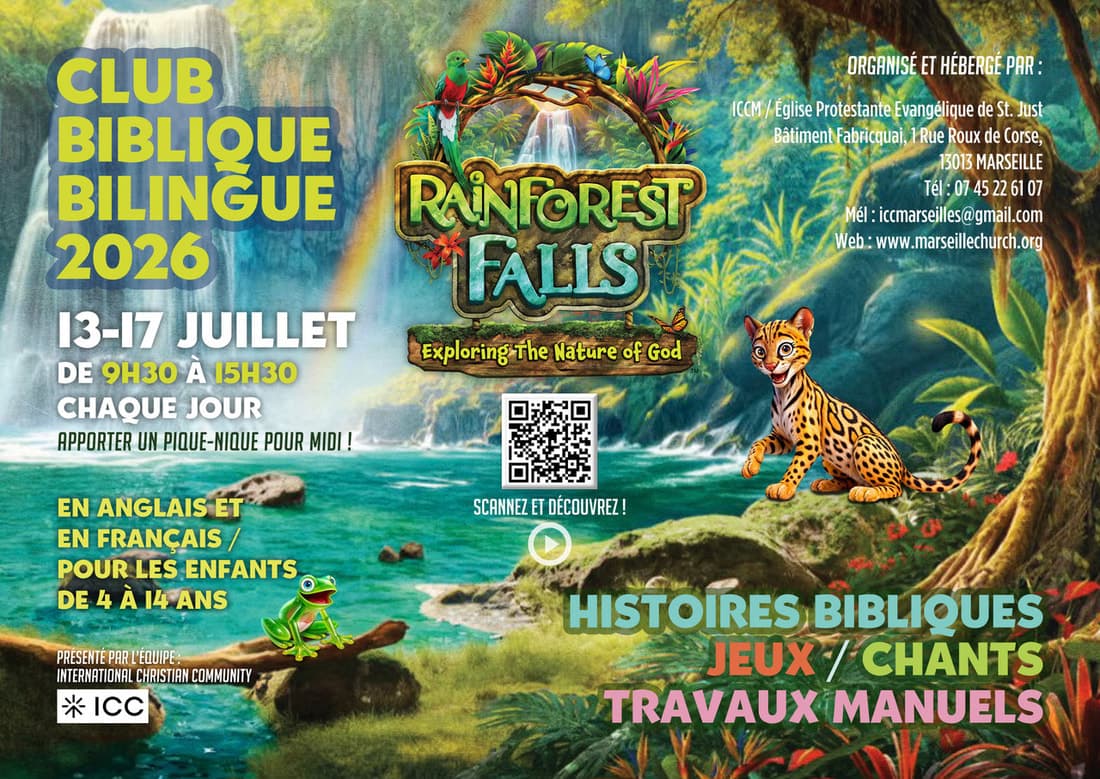 Rainforest Falls 2026 bilingual summer club poster